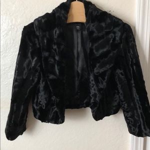 Black & White Fur Cropped Coat